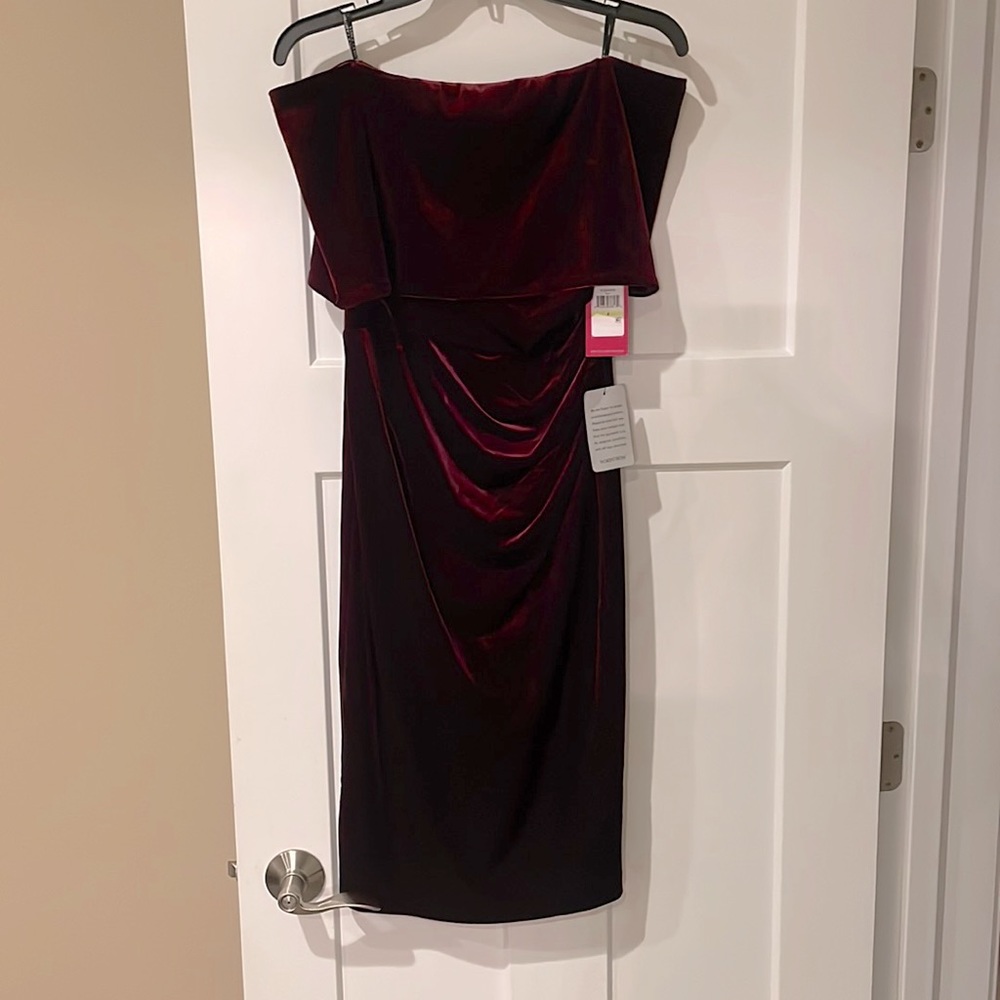 Vince Camunto Velvet Off The Shoulder Sheath Dress